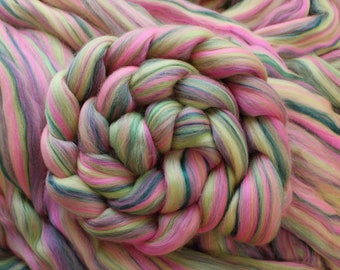 Merino Bamboo 'Hickory Dickory' Wool Blend Combed Top Roving Dyed Wool Spinning Fiber Fibre batt