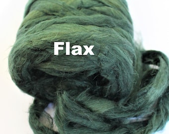 Flax -Fir Green Combed Top for Spinning Felting or Doll Hair Fiber Bast Fiber Fibers Strick Plant Fibers Linen Vegan