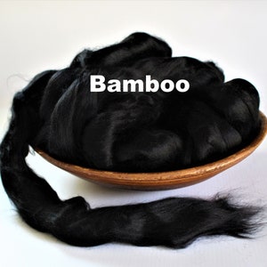 Bamboo Dyed Combed Top Plant Spinning Cellulose Fiber Roving Black
