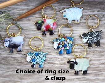 7 Enamel Sheep Stitch Markers Knitters Helper Knitting Reminder Stitchmarker Knitting Helper Gift Stitch Marker Knit Crochet Charm