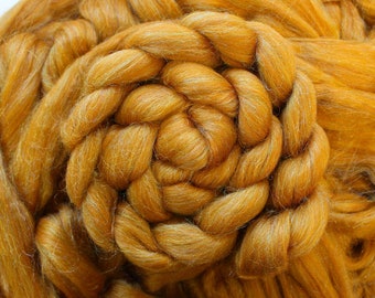 Sparkly Amber Merino Blend 'Glitzy Amber' Wool Combed Top Rainbow Nylon Roving Dyed Wool Spinning Fiber Fibre batt