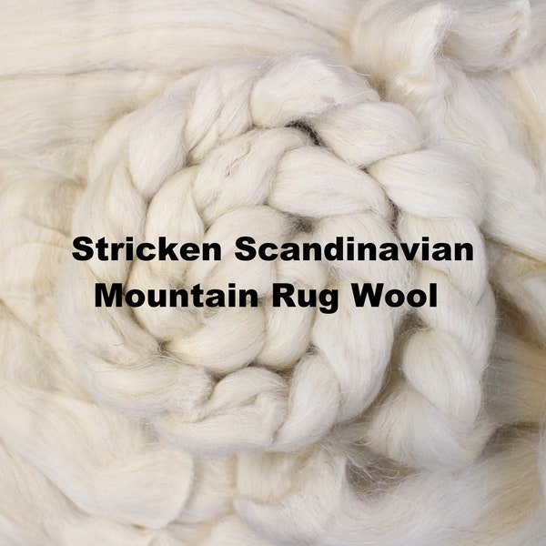 1lb Stricken Scandinavian Mountain Primitive Wool Undyed Bare Top Roving for Spinning Dyeing Batts Handspinning Fiber Wool