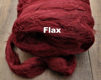 Flax Top - Burgundy -  for Spinning Felting or Doll Hair Fiber Bast Fiber Fibers Strick Plant Fibers Linen Vegan