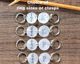 Increase Decrease Pattern Reminder Stitch Markers Knitters Helper Knitting Reminder Stitchmarker Instruction Helper Gift