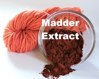 Madder Extract Natural Plant Dye 1, 2 or 4 oz from Madder Root for Yarn Protein Dyes Earth Friendly Fiber Wool Silk Mordant Red Orange Peach
