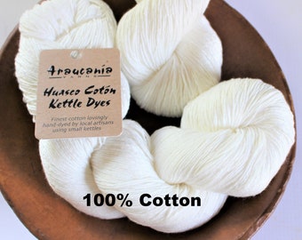 Cotton Huasco Cotin Yarn Fingering Weight Yarn Undyed 4 ply Summer Skein White