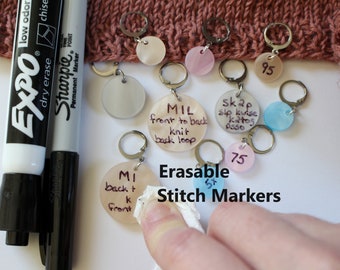 Erasable Pattern Reminder Stitch Markers Knitters Helper Knitting Reminder Stitchmarker Knitting Instruction Abbreviation Knitting Helper
