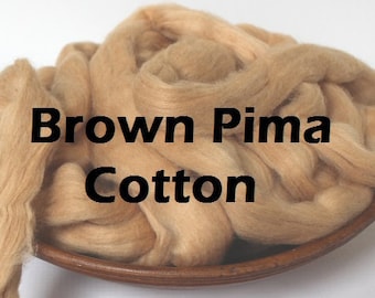 Brown Pima Combed Cotton Sliver for Spinning, Blending, Dyeing undyed cotton fiber fibre roving Batting Product of the USA