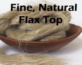 Fine Natural Flax Top for Spinning Felting or Doll Hair Fiber Bast Fiber Fibers Flax Strick Undyed Plant Fibers Linen Vegan