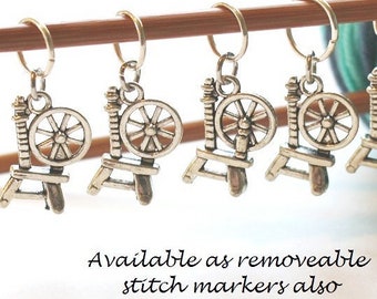 Spinning Wheel Stitch Marker of Silver Stitchmarker Knitting Charms to Mark Stitches Marker Crochet Crocheter Knitter reminder Helper