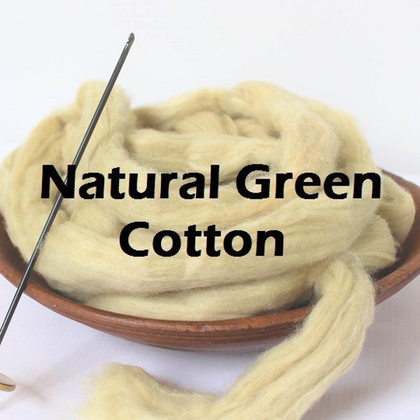 Natural Green Combed Cotton Sliver for Spinning, Blending, Dyeing undyed cotton fiber fibre roving Batting Product of the USA