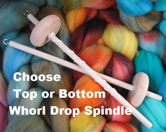 Top Whorl Drop Spindle Bottom Whorl Beginner Spindle for Wool Yarn Spinning Handspun Roving  Beginner spindle Student Spindle Handspinning