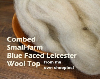 Blue Faced Leicester Combed Top Wool Spinning Fiber for Felting Handspinning Dyeing Fibre Hand Spinning BFL