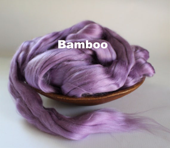 Lavender Bamboo Dyed Combed Top Plant Spinning Fiber Cellulose Roving Purple Olivia