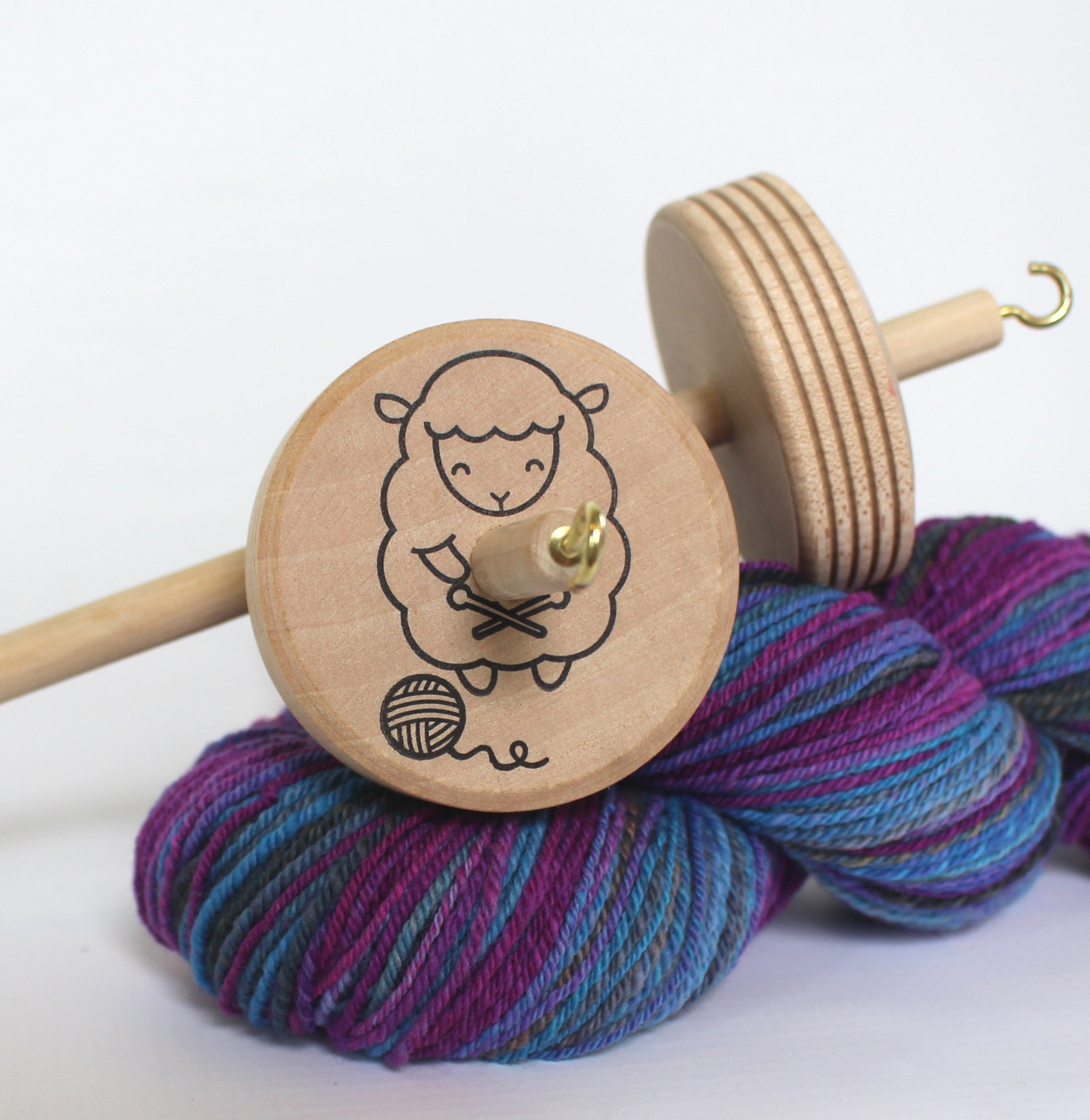 Sheep Drop Spindle for Wool Yarn Spinning Handspun Roving Handspinning  Beginner Spindle Student Spindle Top Whorl -  Norway