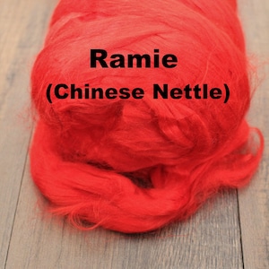 Ramie Chinese Nettle Combed Top for Spinning Felting or Doll Hair Fiber Bast Fiber Fibers Undyed Plant Fibers Vegan Silk