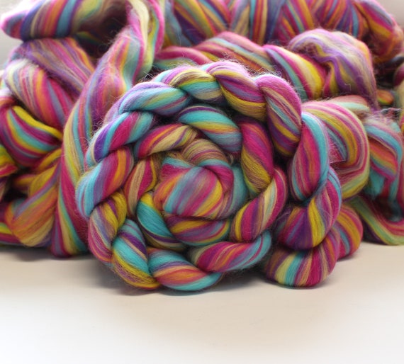 1 Lb Merino Wool 'hawaiian Dreams' Blend Combed Top Roving Dyed Wool  Spinning Fiber Fibre Batt 