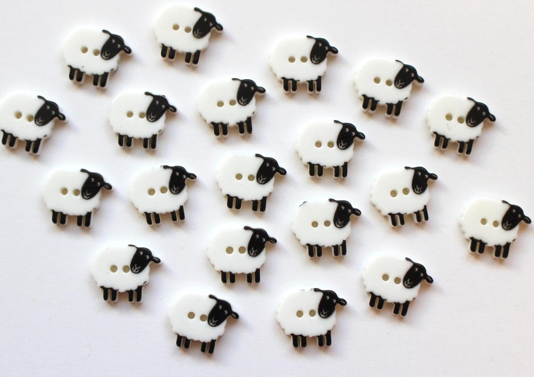 Poultry Buttons Sheep Buttons - Set of 4 - Etsy