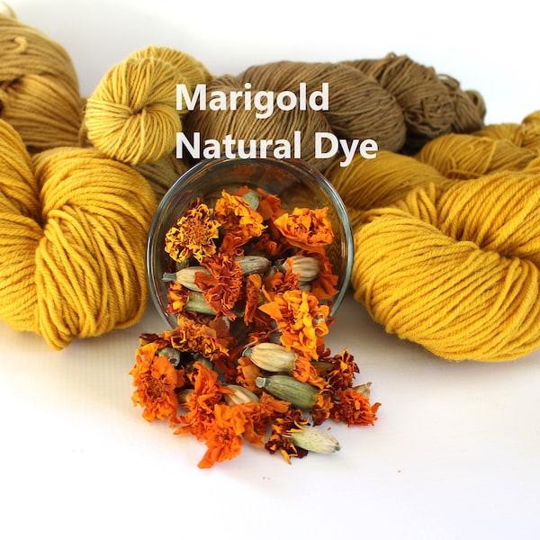 Marigold Flower Dried Whole Natural Plant Dye for Yarn Protein Dyes Earth Friendly Fiber Wool Silk Mordant Dyeing