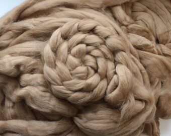 Baby Camel Fiber Combed Top Roving for Spinning Dyeing Batts Blend Luxury Undyed Wool Fibre Natural Brown