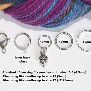 5 Stitch Marker Sheep Set of Silver Stitchmarker Knitting Crochet Charms to Mark Stitches Stitch Marker image 5