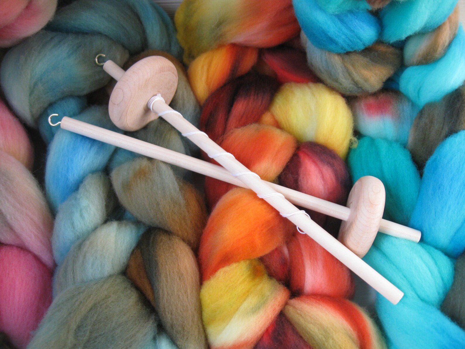 4oz Drop Spindle Bottom Whorl Kit for Beginner W/ Fiber Wool Etsy
