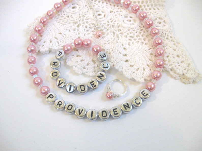 Newborn Jewelry Set W/ Necklace Bracelet Ring Infant Pearl Etsy
