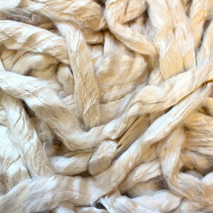 Mint Infused Cellulose Fiber Combed Top for Spinning Felting or Doll Hair Fiber Fibers Undyed Plant Vegan Seaweed image 4