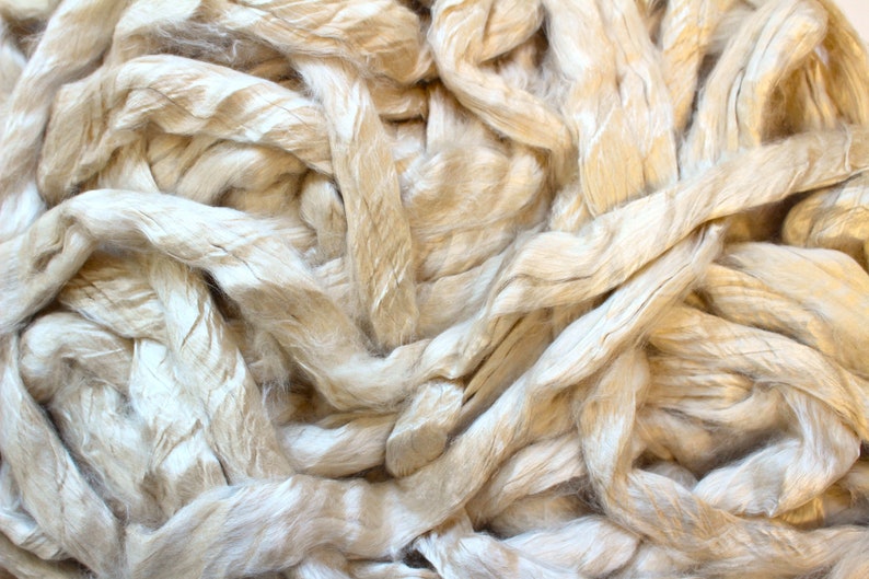 Mint Infused Cellulose Fiber Combed Top for Spinning Felting or Doll Hair Fiber Fibers Undyed Plant Vegan Seaweed image 4