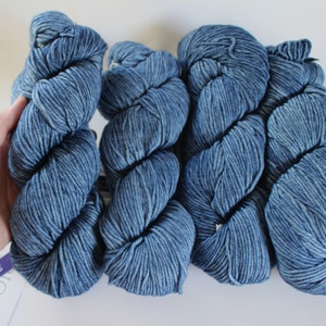 209 'Denim' Rios Malabrigo Superfine Superwash Merino Wool Worsted Weight Yarn Blue