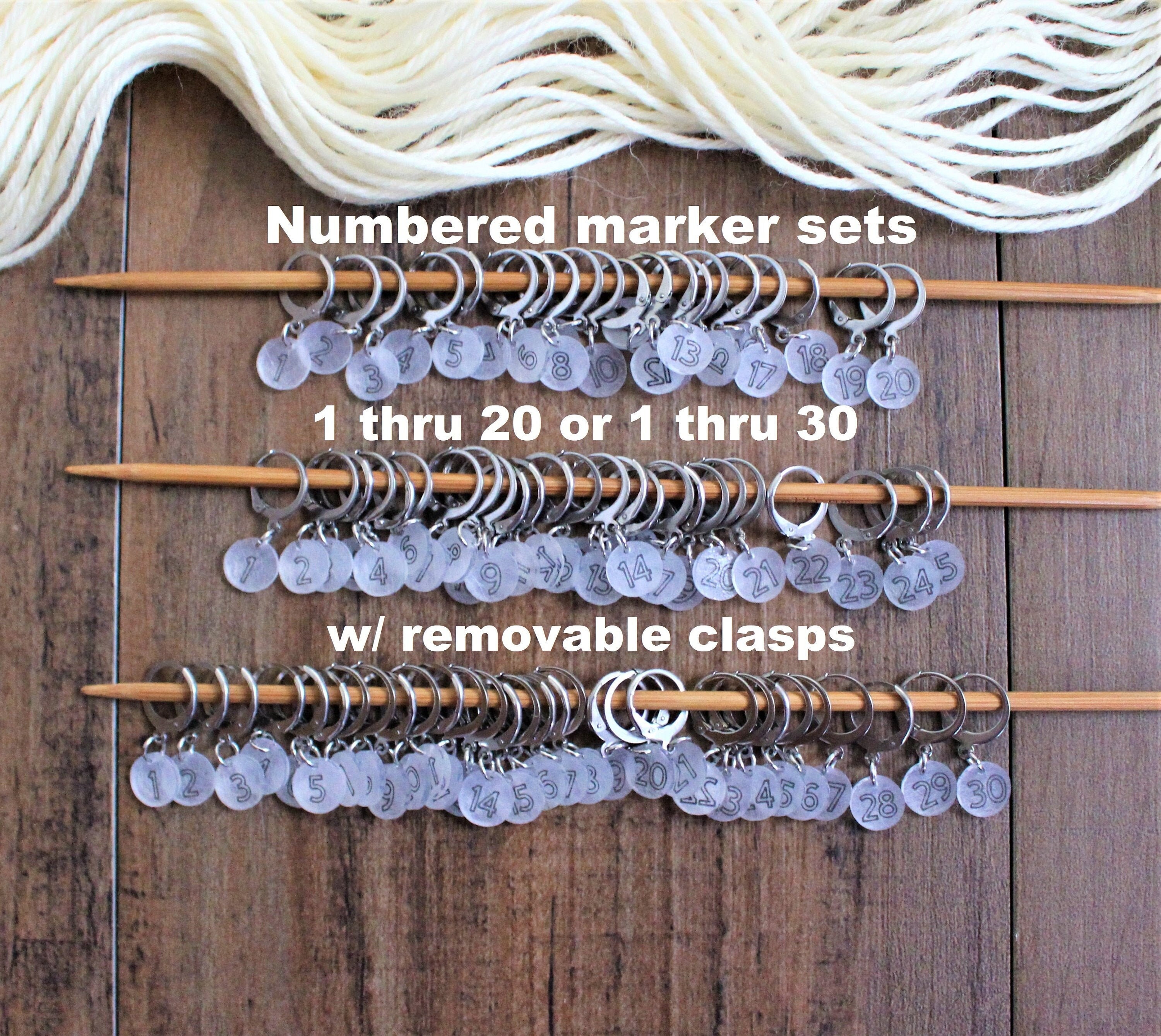 Plastic Knit Counter Knitting Crochet Stitch Marker Row Ring  Sewing Tool Craft Accessories Two Color(One Set)