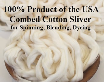 Ruban de coton peigné pour la filature, le mélange et la teinture Fibre de coton non colorée mèche de fibres Produit des États-Unis