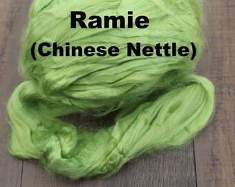 Ramie Chinese Nettle Combed Top for Spinning Felting or Doll Hair Fiber Bast Fiber Fibers Undyed Plant Fibers Vegan Silk
