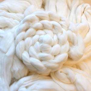 Wool Roving A Rabbit Angora Rabbit Combed Top White Wool Roving Undyed Bare Spinning Fiber ...