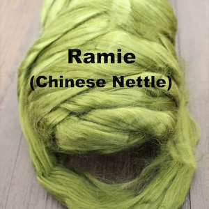 Ramie Chinese Nettle Combed Top for Spinning Felting or Doll Hair Fiber Bast Fiber Fibers Undyed Plant Fibers Vegan Silk