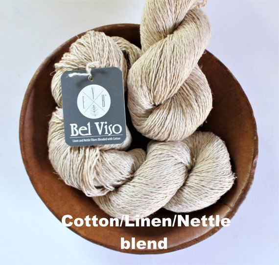 Cotton Linen Nettle Bel Viso Yarn Fingering Weight Yarn Flax Summer Lightweight Skein Cotlin EYB