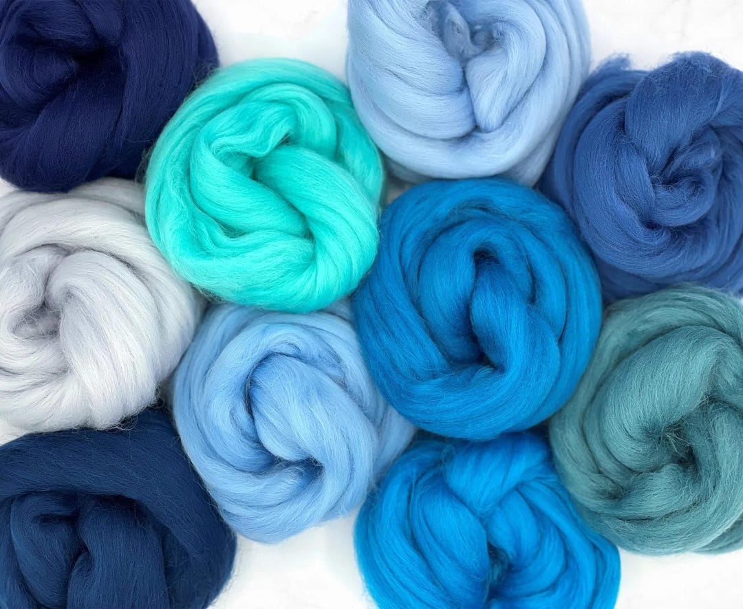 Merino Wool Sampler Pack 'woolly Waves' Variety Combed Top Roving Dyed ...