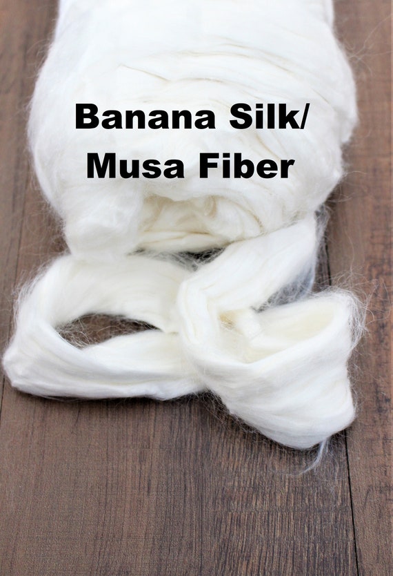Banana Silk - Musa Fiber - Manila Hemp Combed Top for Spinning Felting or Doll Hair Fiber Fibers Undyed Plant Vegan