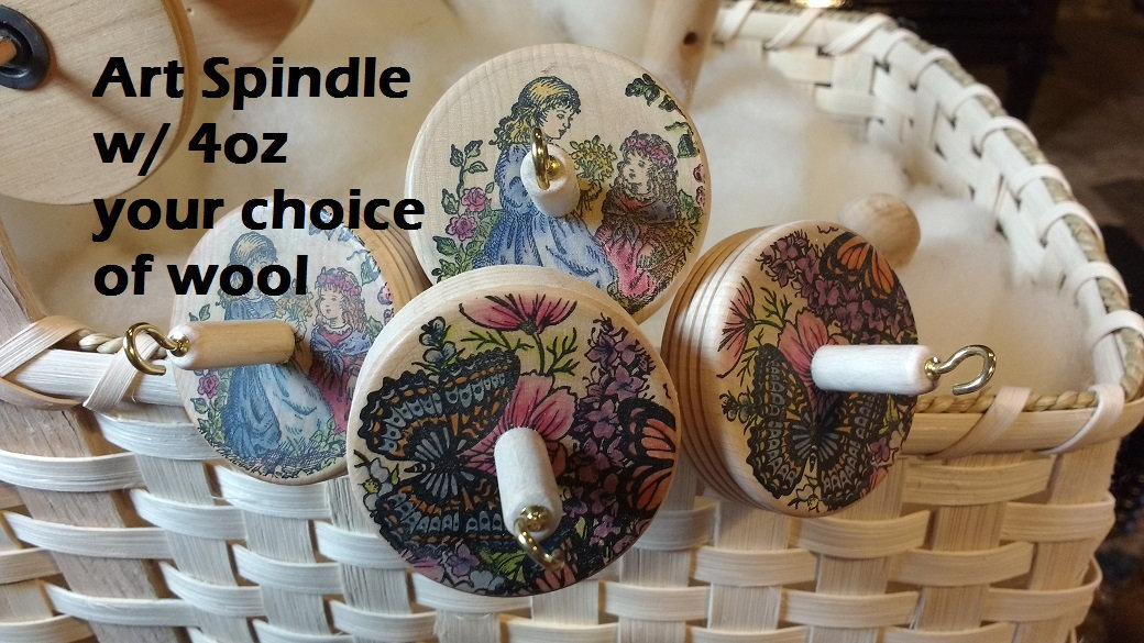 4oz Stamped Drop Spindle Kit with Wool for Yarn Spinning Etsy