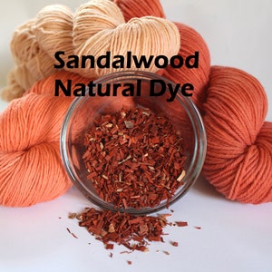 Sandalwood Wood Chip Whole Natural Plant Dye for Yarn Protein Dyes Earth Friendly Fiber Wool Silk Mordant orange peach coral