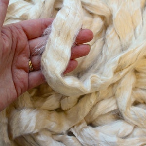 Mint Infused Cellulose Fiber Combed Top for Spinning Felting or Doll Hair Fiber Fibers Undyed Plant Vegan Seaweed image 3