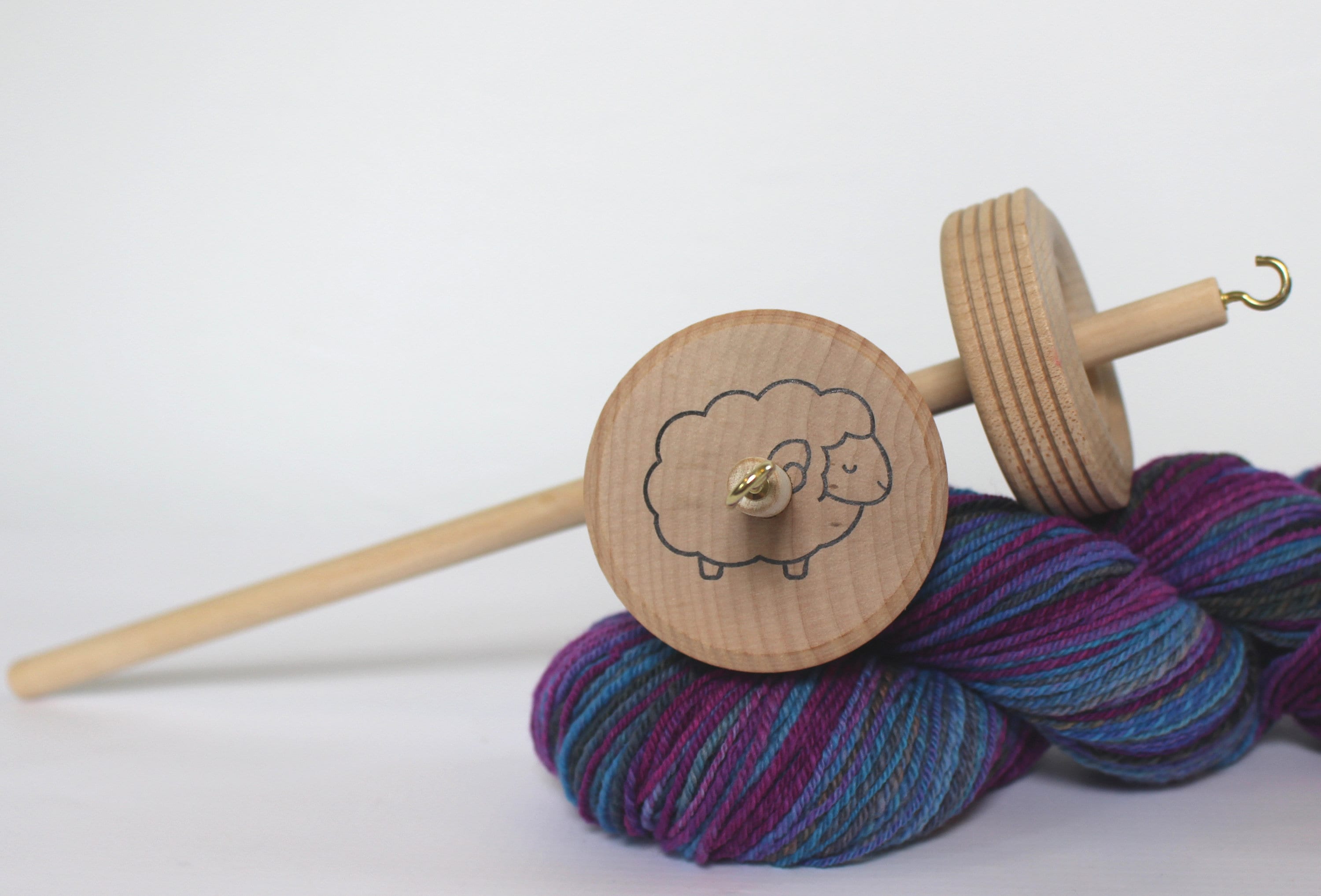 Sheep Drop Spindle for Wool Yarn Spinning Handspun Roving Handspinning  Beginner Spindle Student Spindle Top Whorl -  Norway