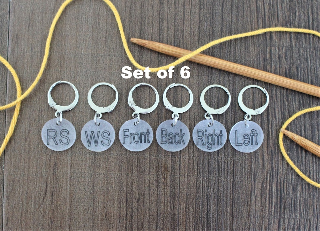 Set of 6 Pattern Reminder Stitch Markers Knitters Helper Knitting ...