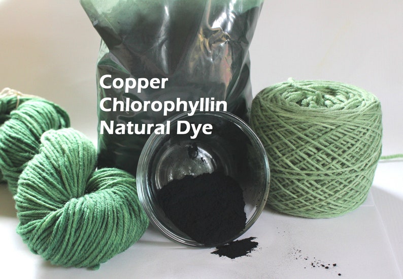 Copper Chlorophyllin 1, 2 or 4 oz Chlorophyll Natural Plant Dye for Yarn Protein Dyes Earth Friendly Fiber Wool Silk Mordant Green image 1