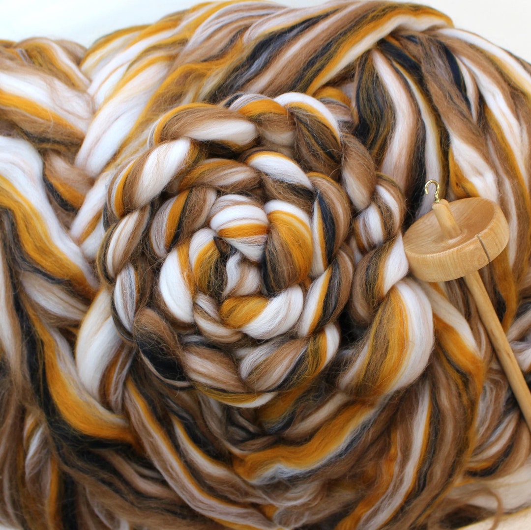 Merino Corriedale Alpaca Bamboo Wool Blend 'calico' Combed Top Roving ...
