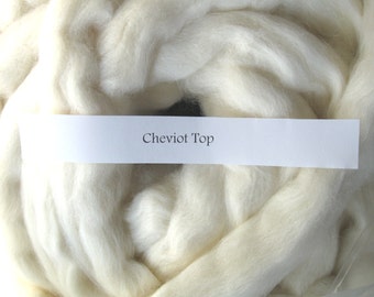 1lb Cheviot Wool Undyed Top Roving for Spinning Dyeing Batts Handspinning Fiber Wool