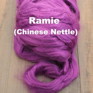 Ramie Chinese Nettle Combed Top for Spinning Felting or Doll Hair Fiber Bast Fiber Fibers Undyed Plant Fibers Vegan Silk