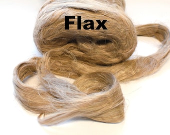 Flax Top - Tan-  for Spinning Felting or Doll Hair Fiber Bast Fiber Fibers Strick Plant Fibers Linen Vegan