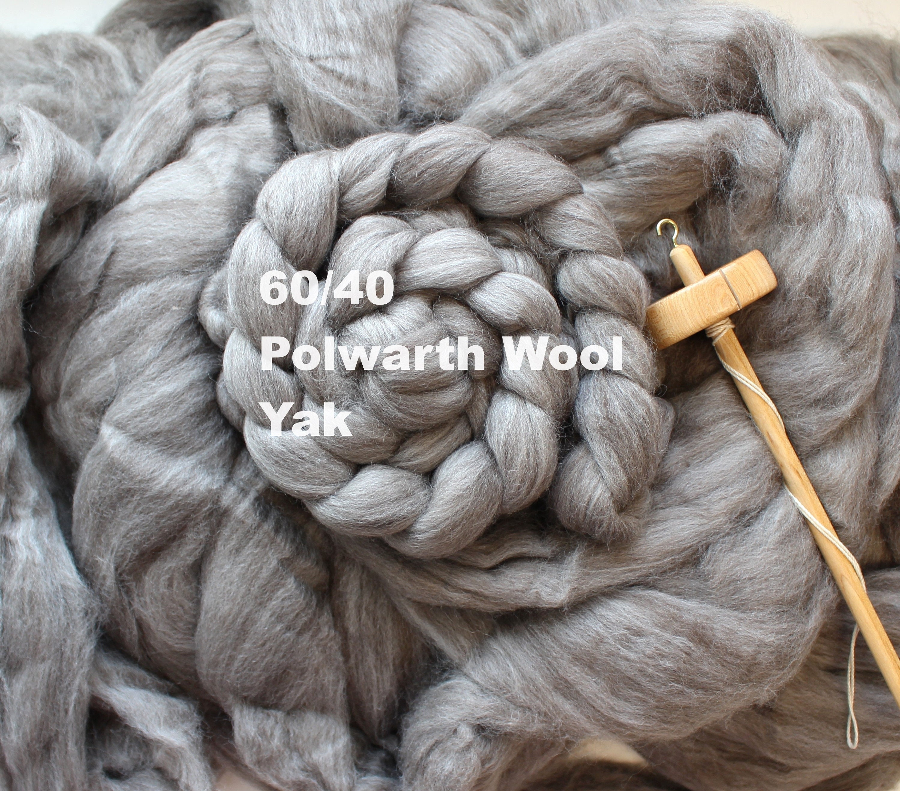 60/40 Polwarth Wool and Yak Blend Combed Top Undyed Bare Top