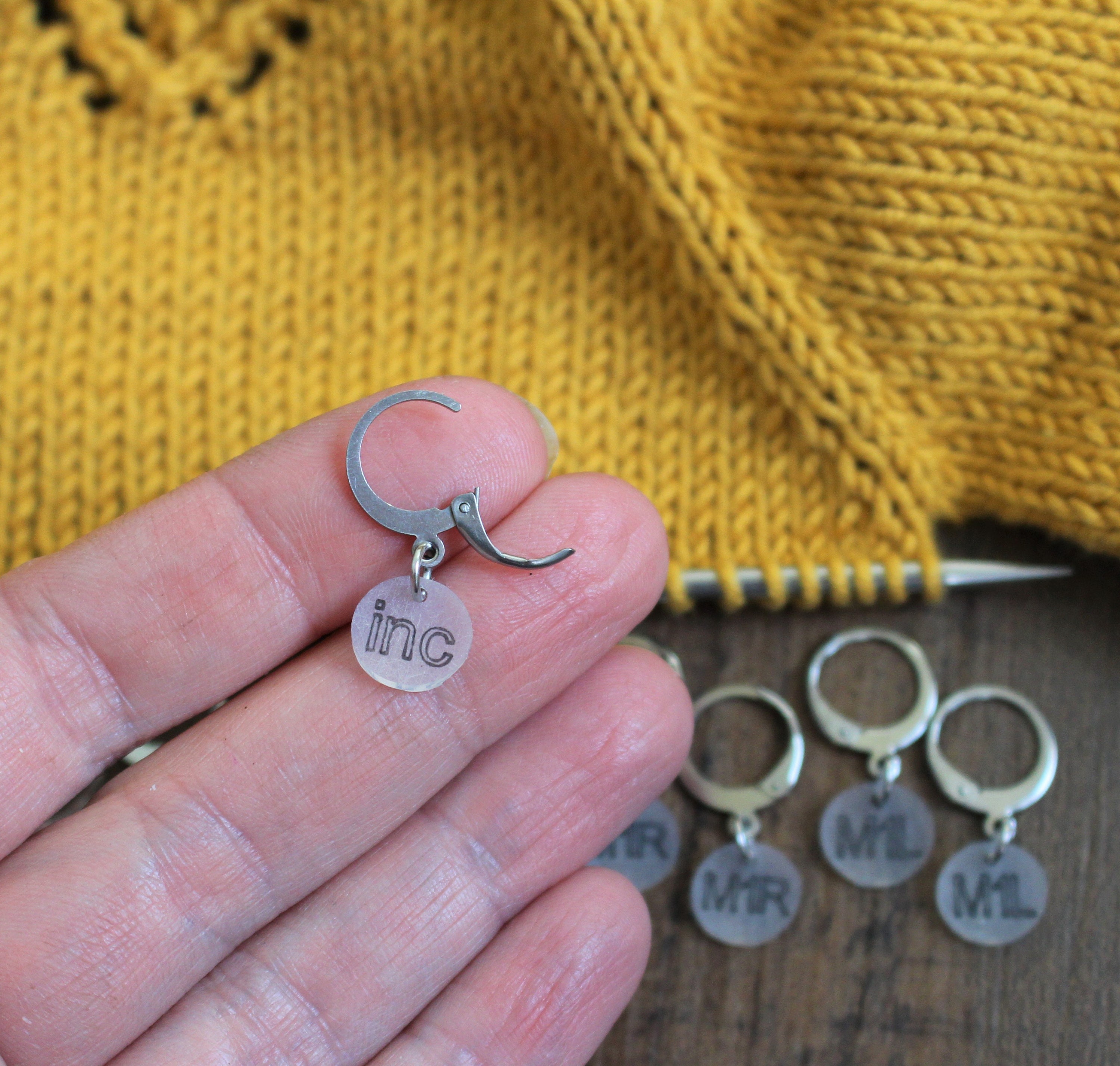 Set of 10 Increase Abbreviation Stitch Markers Knitters Helper Pattern ...